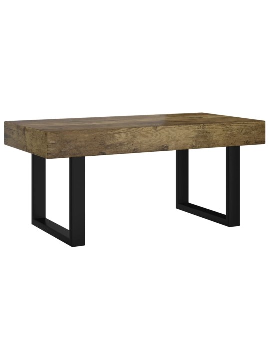 Kafijas galdiņš, 90x45x40 cm, mdf, dzelzs, tumši brūns, melns
