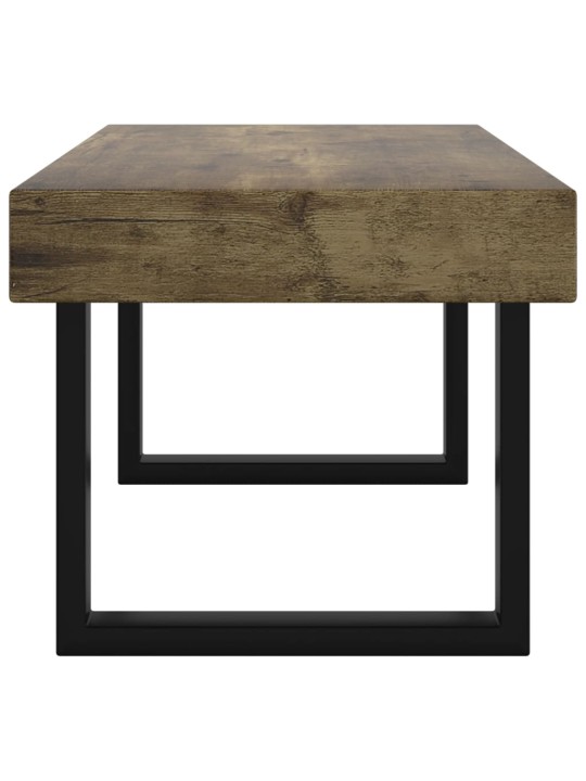 Kafijas galdiņš, 90x45x40 cm, mdf, dzelzs, tumši brūns, melns
