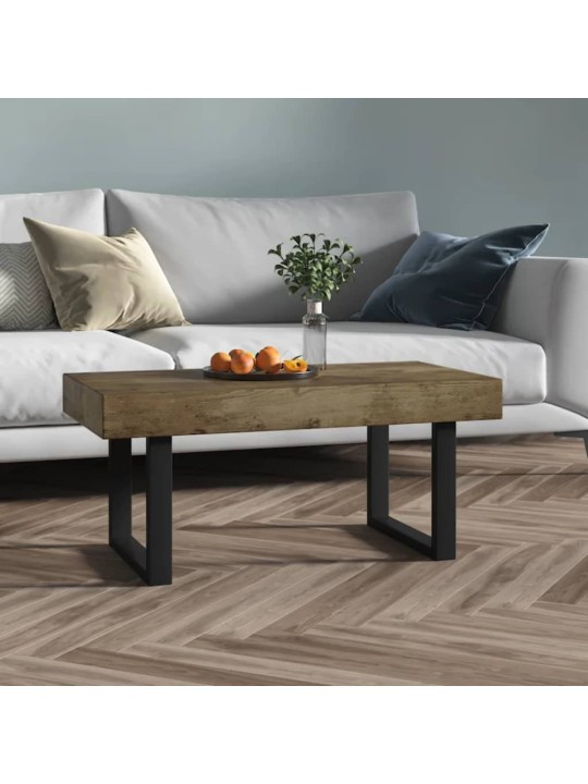 Kafijas galdiņš, 90x45x40 cm, mdf, dzelzs, tumši brūns, melns