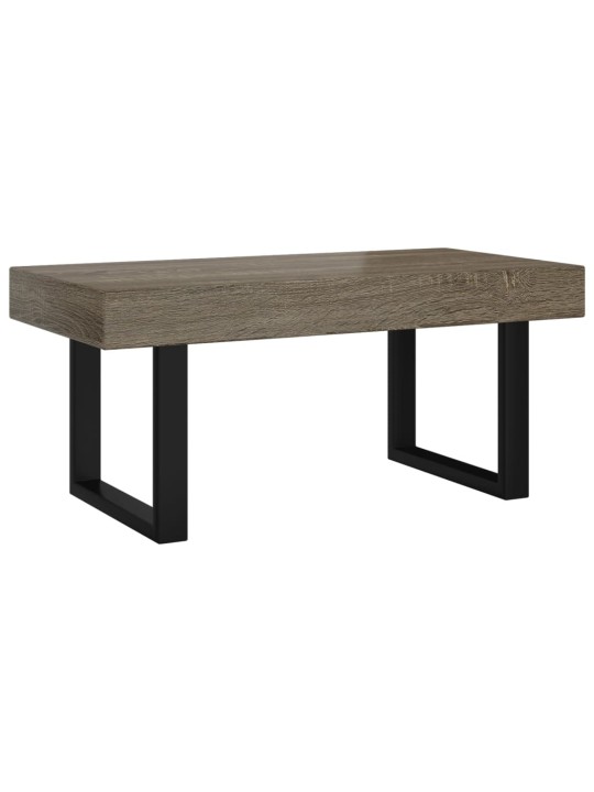 Kafijas galdiņš, melns un pelēks, 90x45x40 cm, mdf un dzelzs