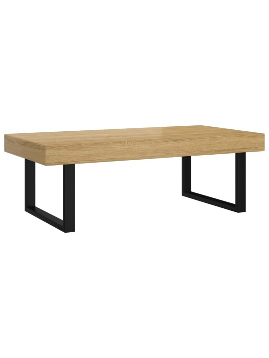Kafijas galdiņš, 120x60x40 cm, mdf, dzelzs, gaiši brūns, melns