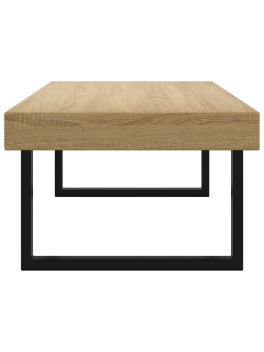 Kafijas galdiņš, 120x60x40 cm, mdf, dzelzs, gaiši brūns, melns