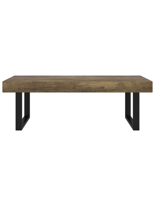 Kafijas galdiņš, 120x60x40 cm, mdf, dzelzs, tumši brūns, melns