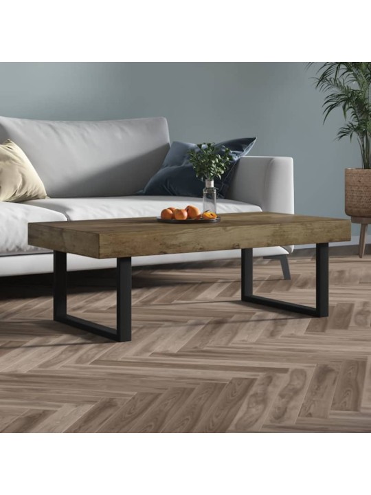 Kafijas galdiņš, 120x60x40 cm, mdf, dzelzs, tumši brūns, melns