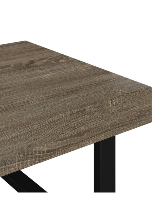 Kafijas galdiņš, melns un pelēks, 120x60x40 cm, mdf un dzelzs