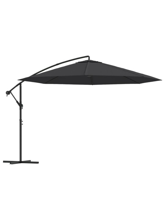 Saulessargs ar alumīnija kātu, 350 cm, melns