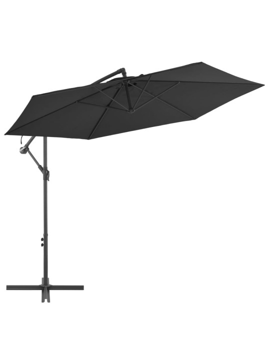 Saulessargs ar alumīnija kātu, 300 cm, melns