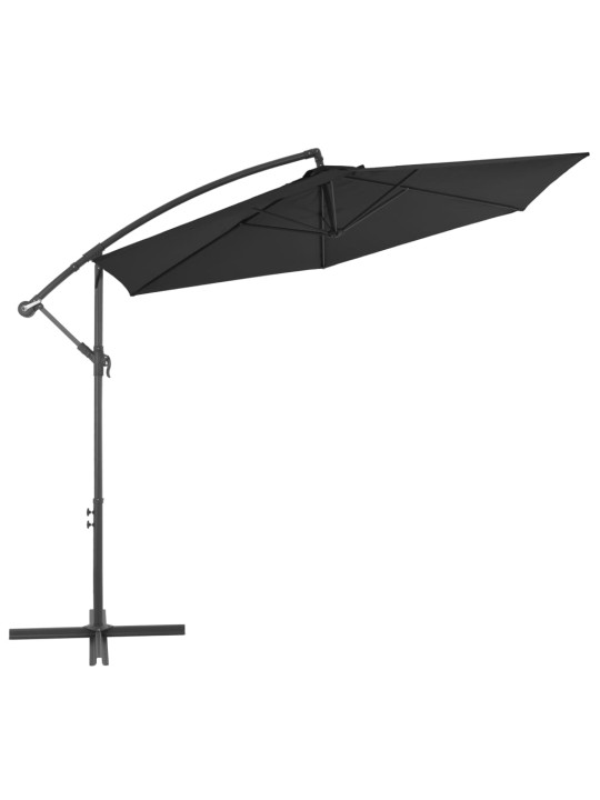 Saulessargs ar alumīnija kātu, 300 cm, melns