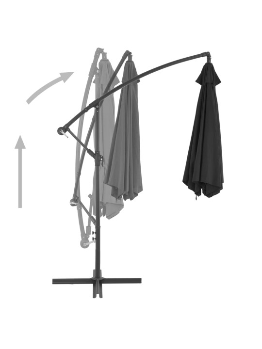 Saulessargs ar alumīnija kātu, 300 cm, melns