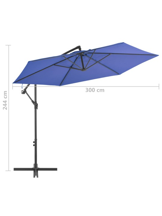 Saulessargs ar alumīnija kātu, 300 cm, zils