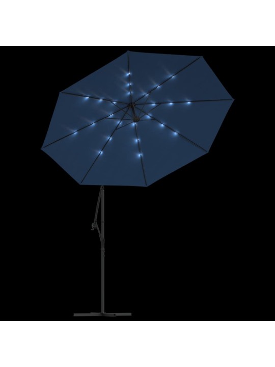 Saulessargs ar led gaismām un tērauda kātu, 300 cm, debeszils