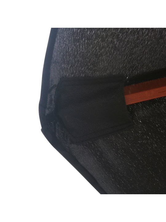 Dārza saulessargs ar koka kātu, 350 cm, melns