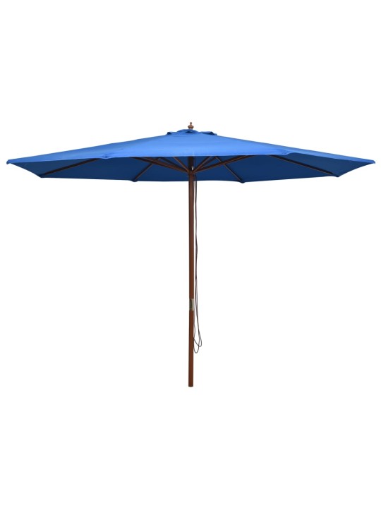 Dārza saulessargs ar koka kātu, 350 cm, zils