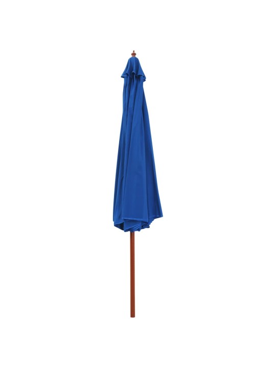 Dārza saulessargs ar koka kātu, 350 cm, zils