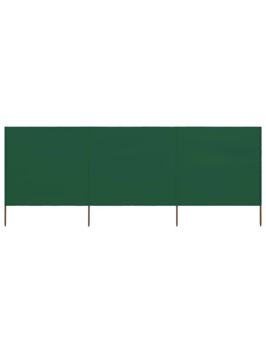 3 paneļu vēja aizsargsiets, zaļš, 400x80 cm, audums