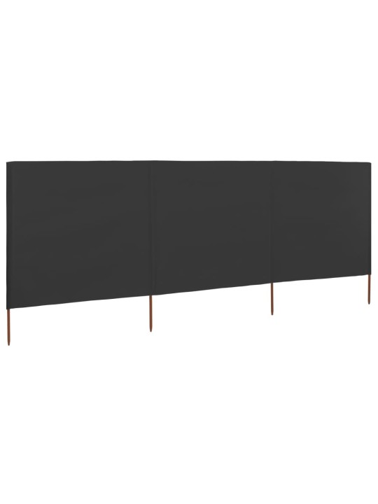 3 paneļu vēja aizsargsiets, pelēks, 400x80 cm, audums