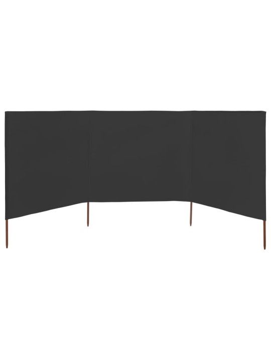 3 paneļu vēja aizsargsiets, pelēks, 400x80 cm, audums