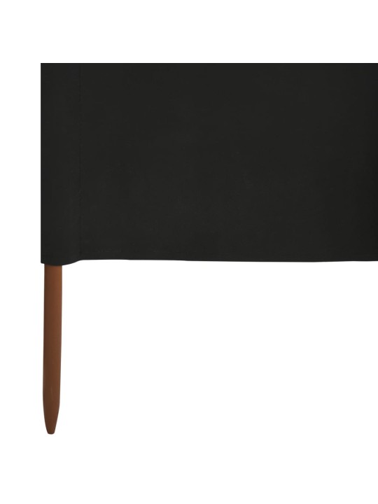 3 paneļu vēja aizsargsiets, melns, 400x160 cm, audums