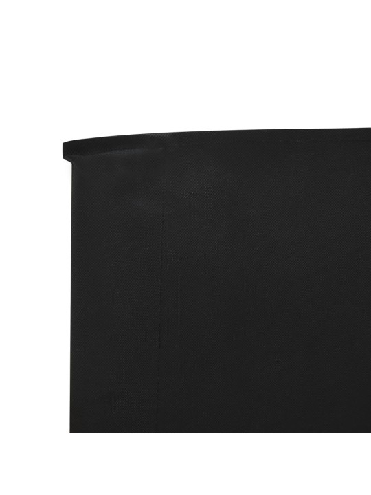 5 paneļu vēja aizsargsiets, melns, 600x120 cm, audums