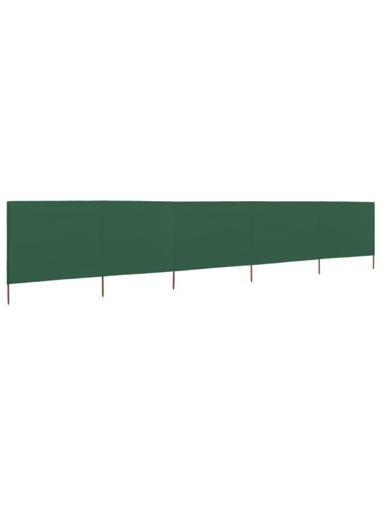 5 paneļu vēja aizsargsiets, zaļš, 600x160 cm, audums