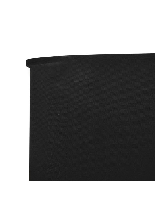6 paneļu vēja aizsargsiets, melns, 800x80 cm, audums