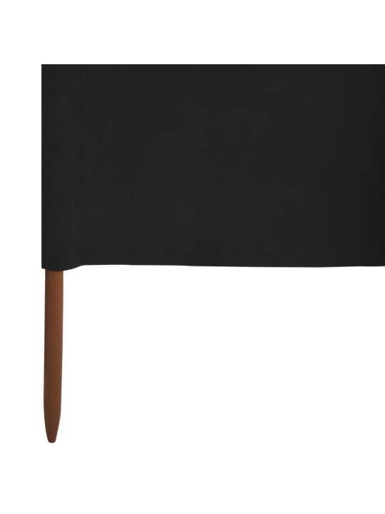 6 paneļu vēja aizsargsiets, melns, 800x120 cm, audums