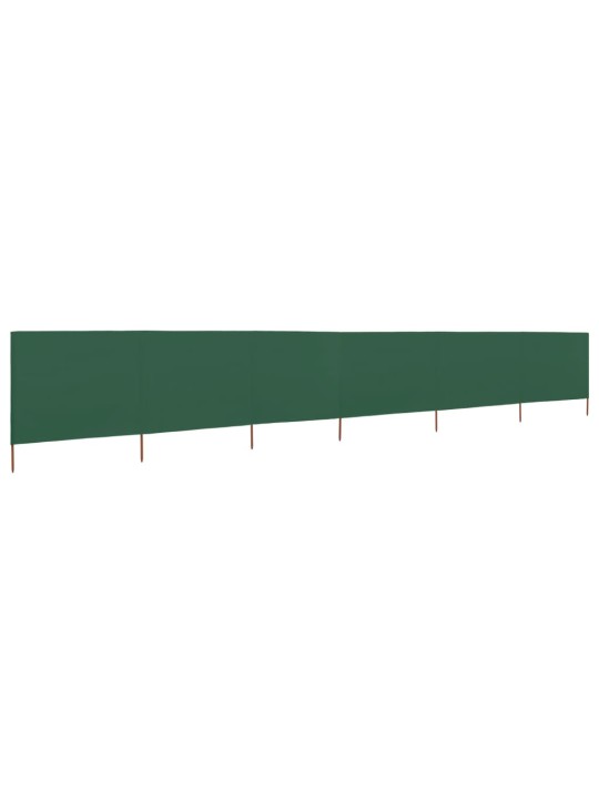 6 paneļu vēja aizsargsiets, zaļš, 800x160 cm, audums