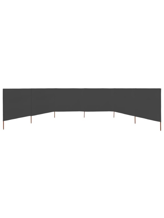 6 paneļu vēja aizsargsiets, pelēks, 800x160 cm, audums