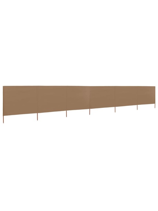 6 paneļu vēja aizsargsiets, pelēkbrūns, 800x160 cm, audums