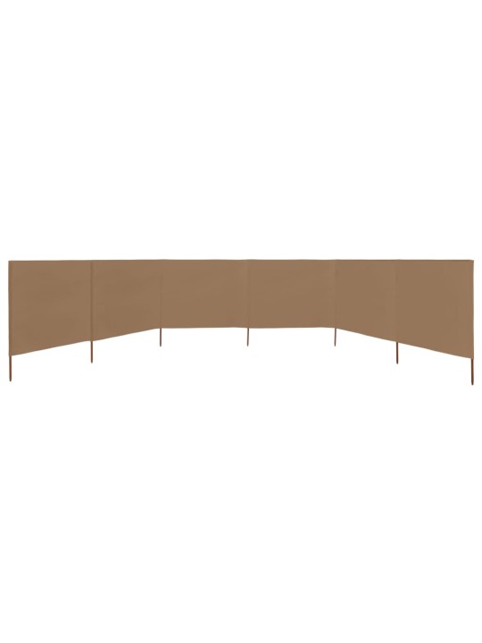 6 paneļu vēja aizsargsiets, pelēkbrūns, 800x160 cm, audums