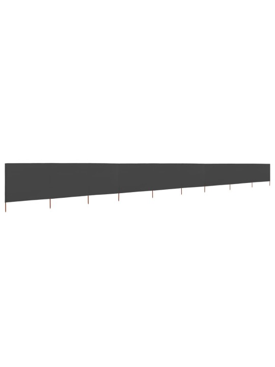 9 paneļu vēja aizsargsiets, pelēks, 1200x160 cm, audums
