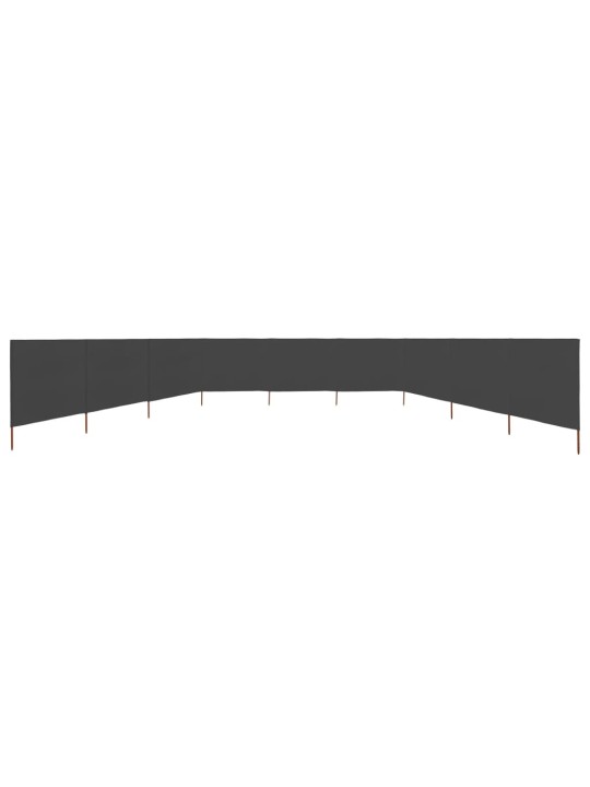 9 paneļu vēja aizsargsiets, pelēks, 1200x160 cm, audums