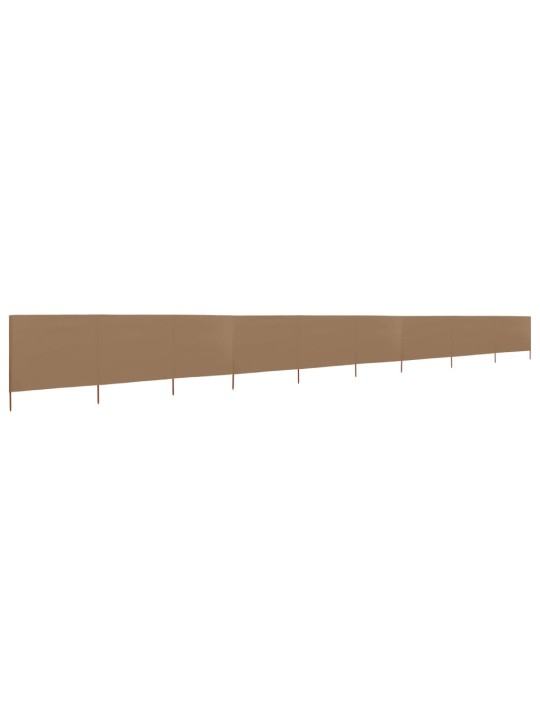 9 paneļu vēja aizsargsiets, pelēkbrūns, 1200x160 cm, audums