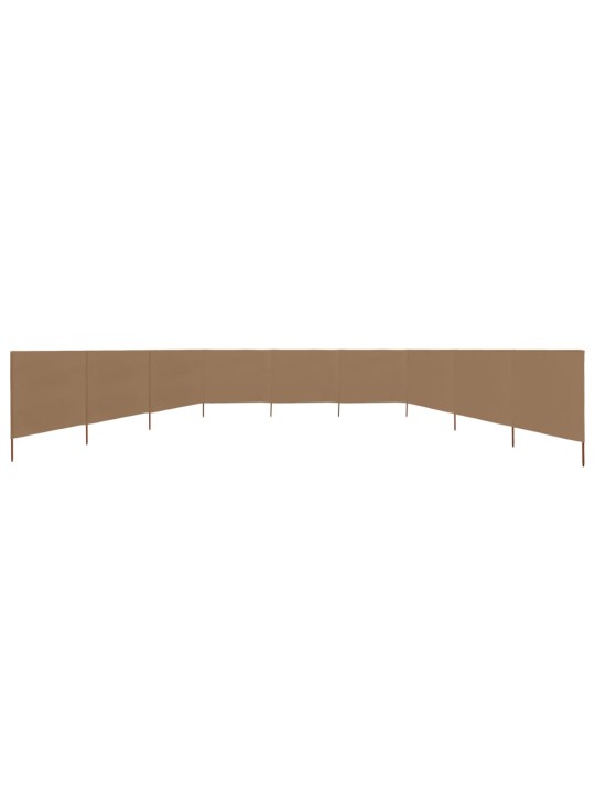 9 paneļu vēja aizsargsiets, pelēkbrūns, 1200x160 cm, audums