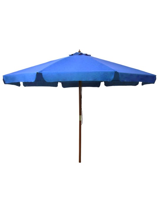Dārza saulessargs ar koka kātu, 330 cm, debeszils