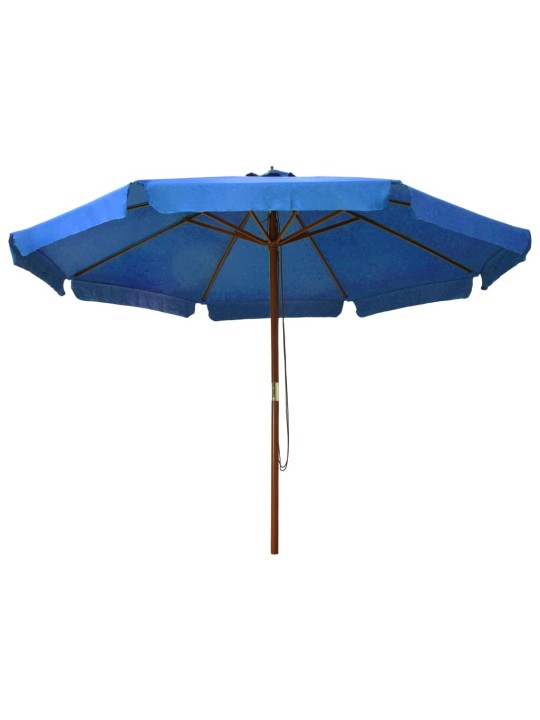 Dārza saulessargs ar koka kātu, 330 cm, debeszils