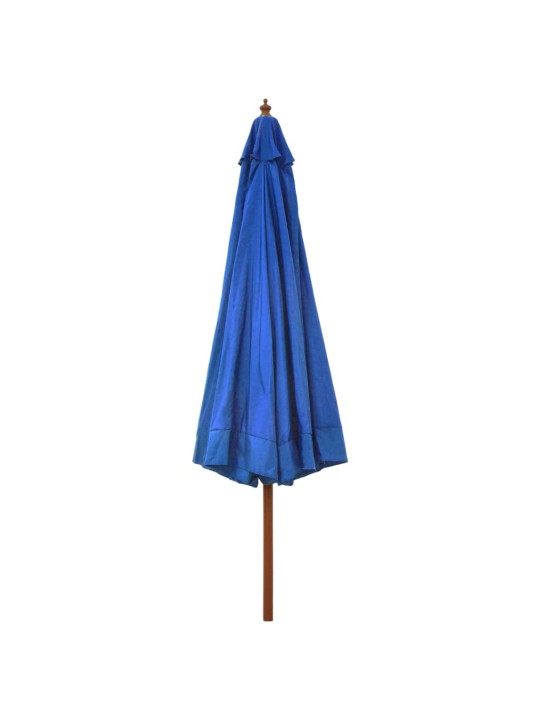 Dārza saulessargs ar koka kātu, 330 cm, debeszils