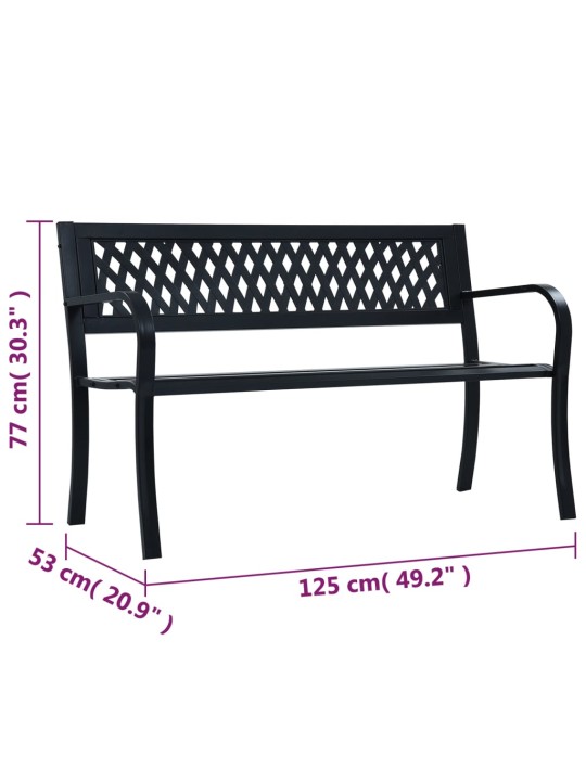 Dārza sols, 125 cm, melns tērauds
