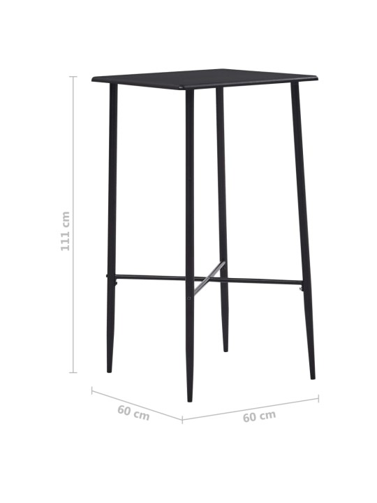 Bāra galds, melns, 60x60x111 cm, mdf