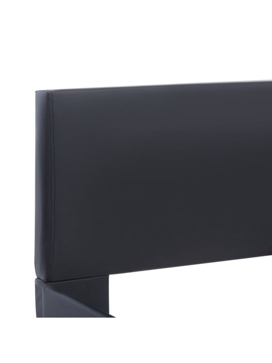 Gultas rāmis ar LED, melna mākslīgā āda, 180x200 cm