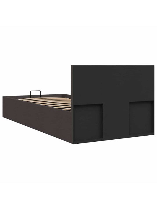 Gultas rāmis, hidraulikas mehānisms, pelēks audums, 100x200 cm