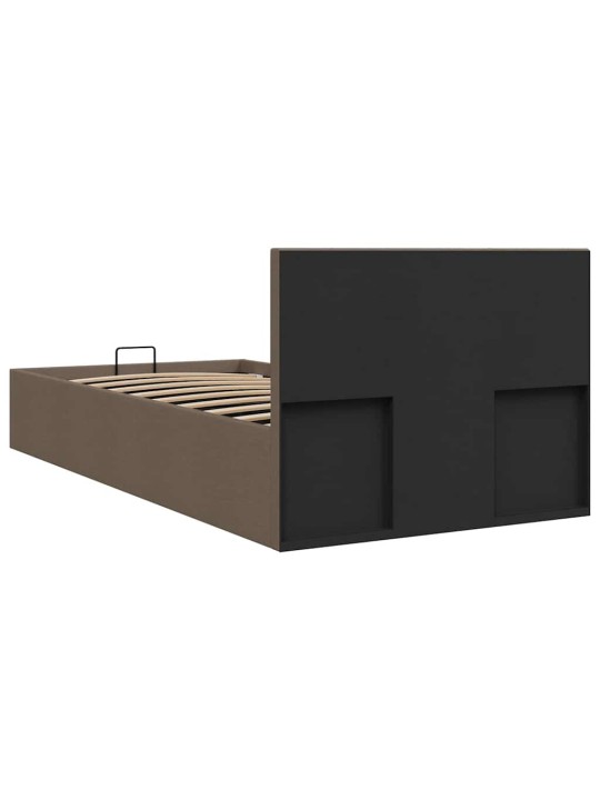 Hidrauliskais gultas rāmis, pelēkbrūns, 100x200 cm, audums