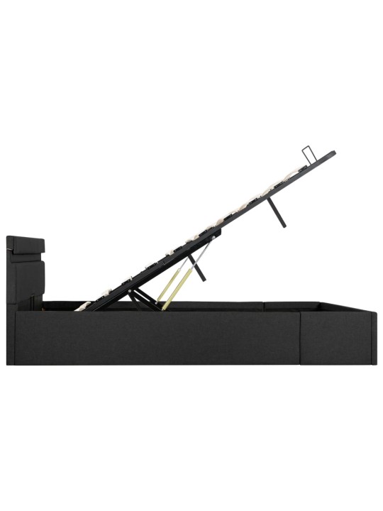Gultas rāmis ar led, hidraulikas mehānisms, audums, 140x200 cm