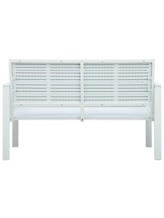 Dārza sols, 120 cm, balts hdpe, koka imitācija