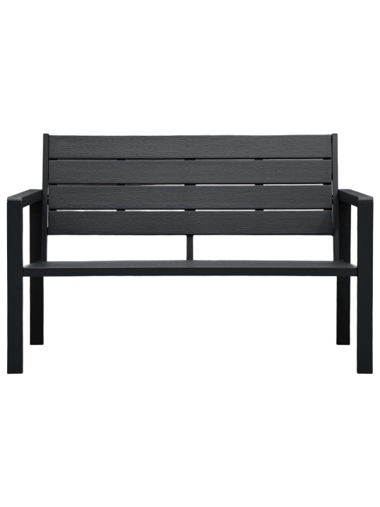 Dārza sols, 120 cm, melns hdpe, koka imitācija