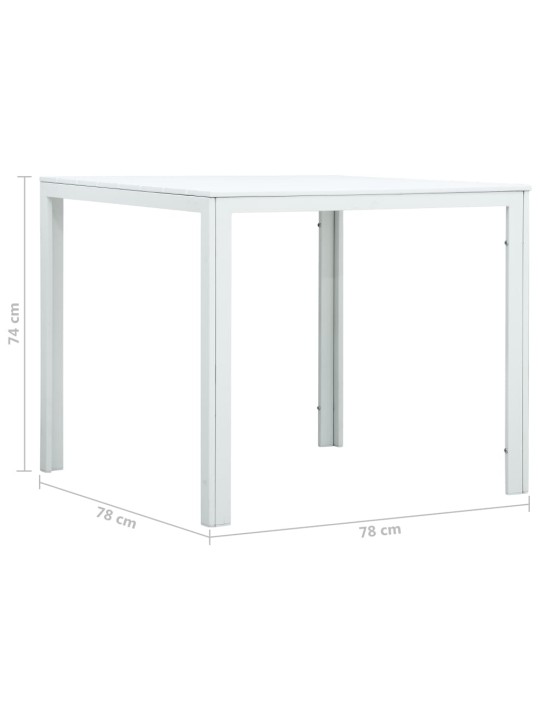 Kafijas galdiņš, 78x78x74 cm, balts hdpe, koka imitācija