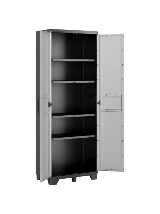 Keter skapis gear ar plauktiem, melns un pelēks, 182 cm