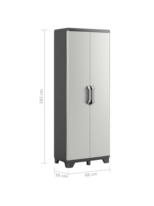Keter skapis gear ar plauktiem, melns un pelēks, 182 cm
