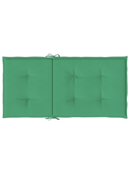 Dārza krēslu spilveni, 2 gab., zaļi, 100x50x3 cm, audums