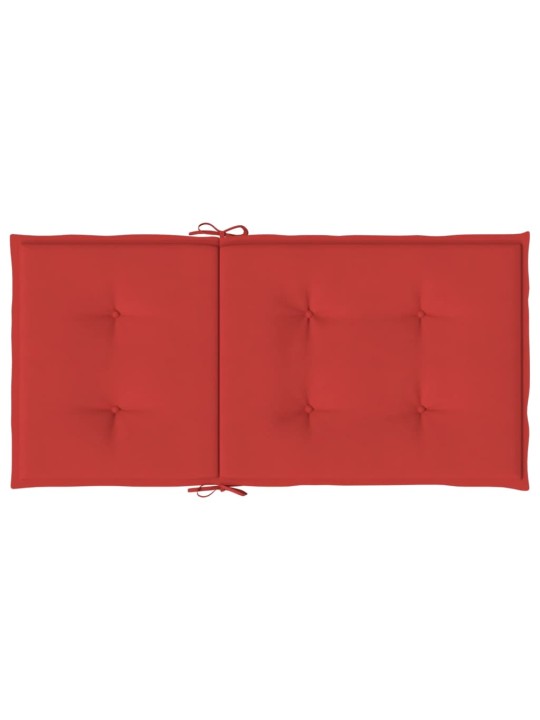 Dārza krēslu spilveni, 2 gab., sarkani, 100x50x3 cm, audums
